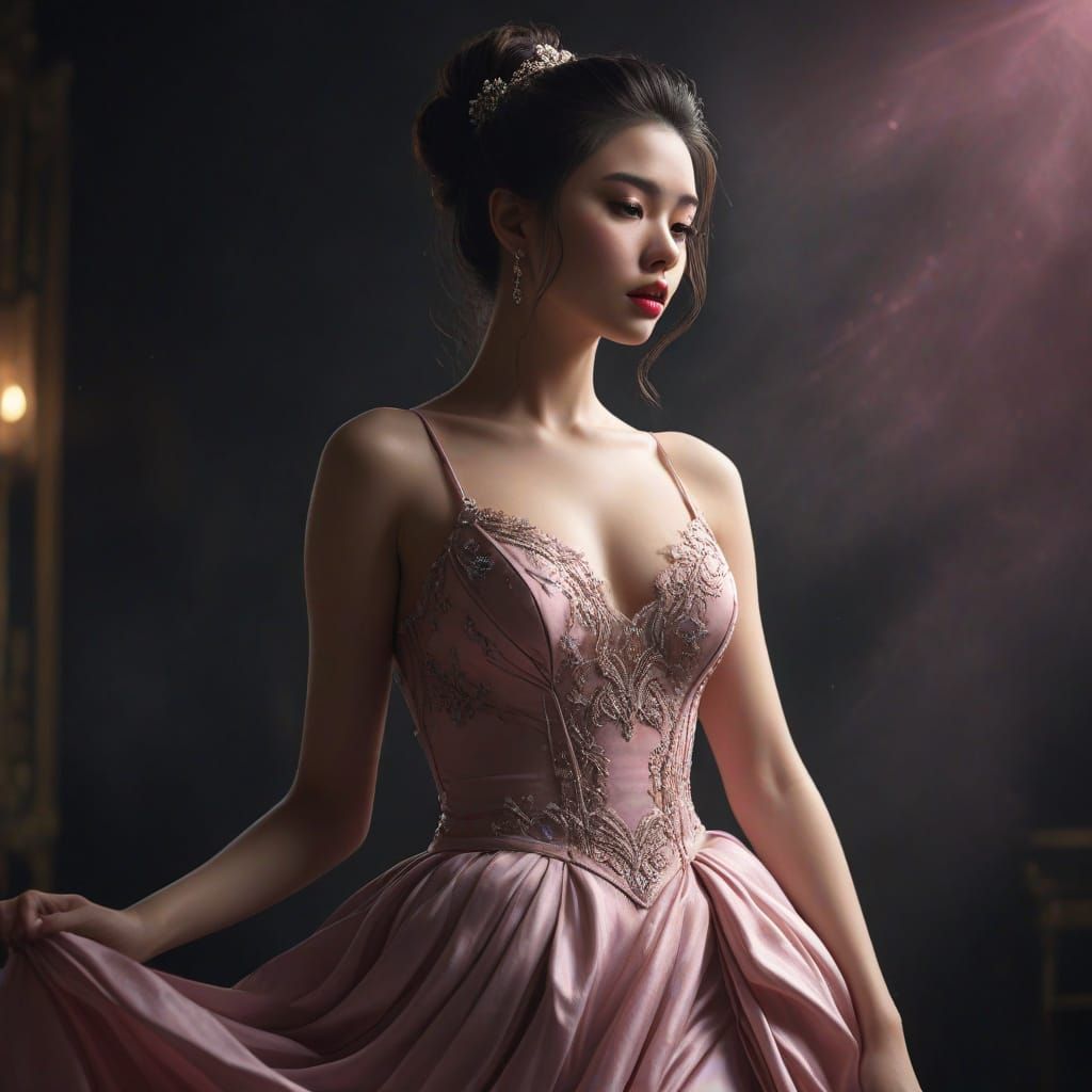 Seductive Lady in Cinematic Full-Body Portrait