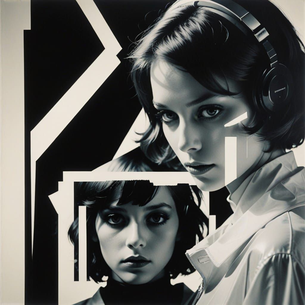 Surreal Disco Scene with Geometric Shadows