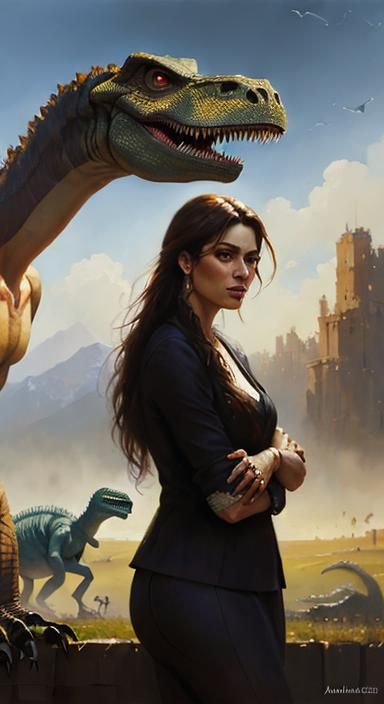 Dinosaurs and Humanity: A Burdisio-Inspired Creation