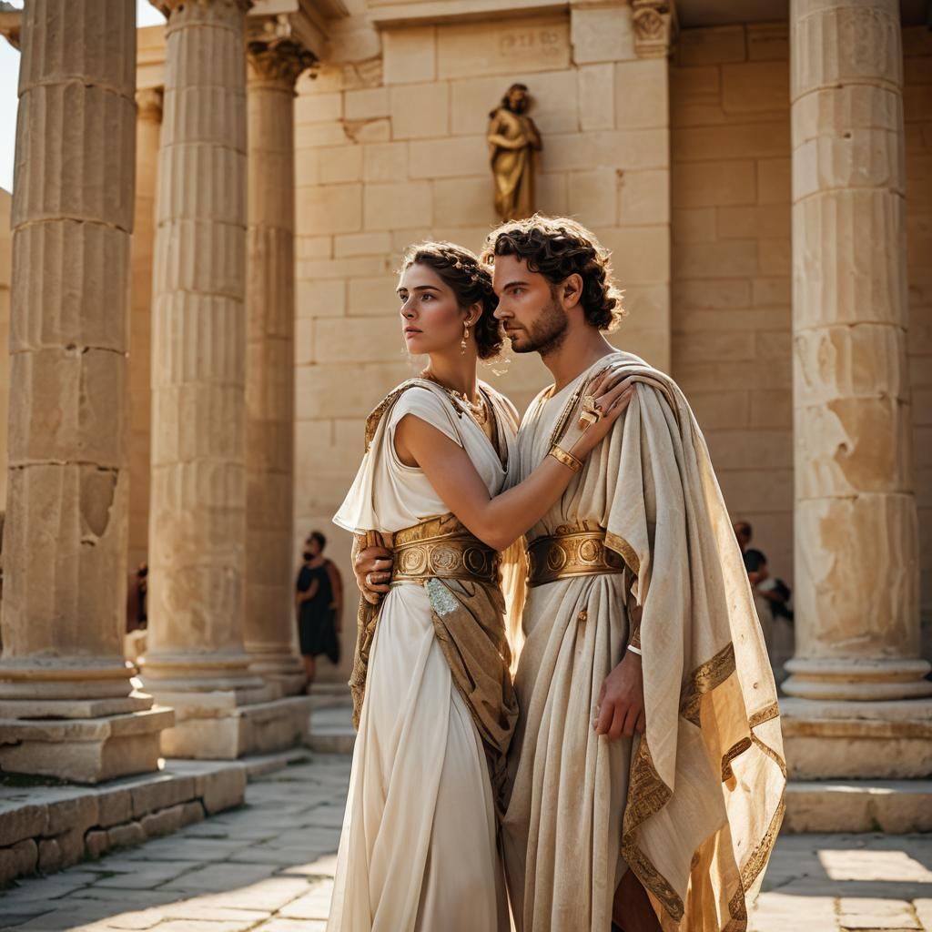 Elegant Ancient Greek and Roman Fusion Portrait