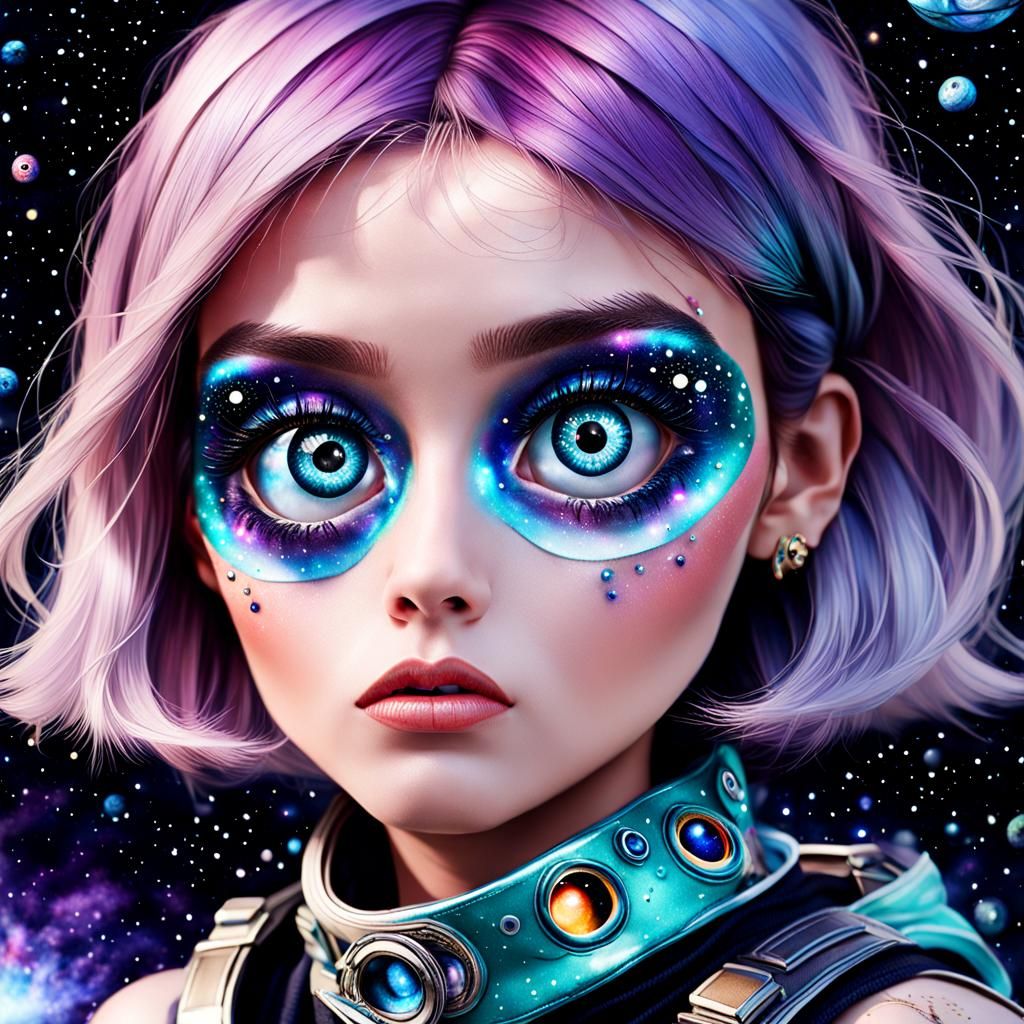 Galactic Eyeball Fashion: A Surreal AI Creation