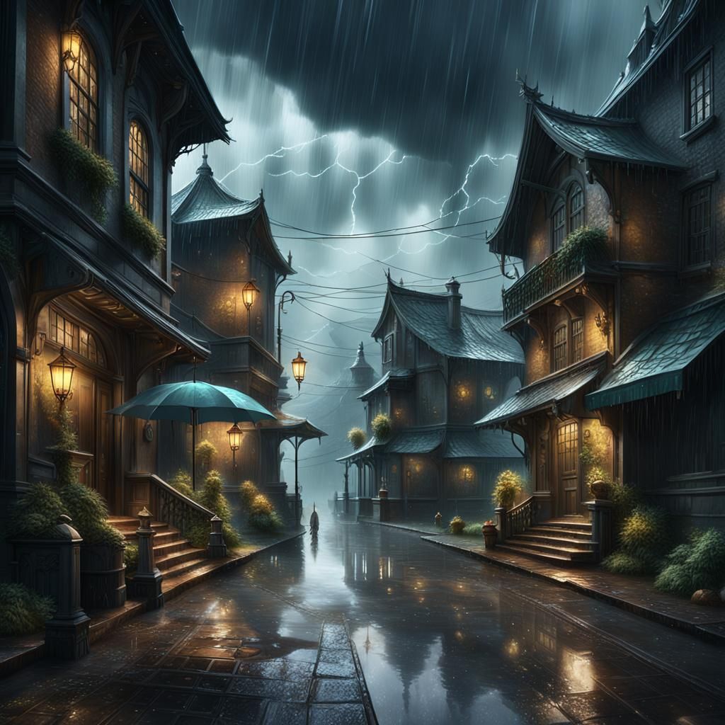 Moody Rainy Day: Detailed Matte Painting in Unreal Engine