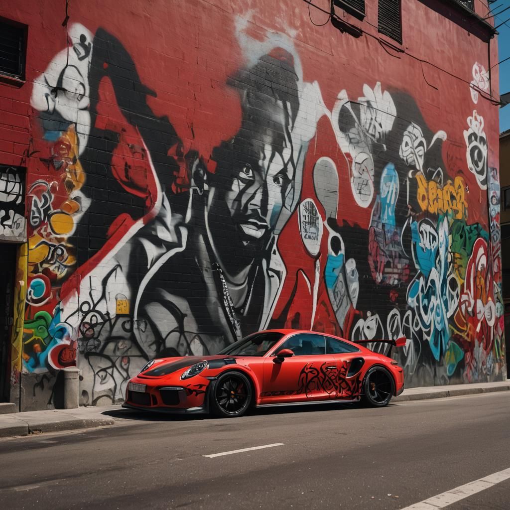 Red Porsche 911 GT3 RS in Urban Setting