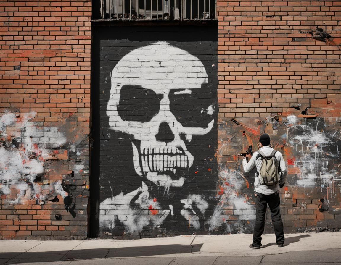 Anti-Military Street Art in Urban Alley