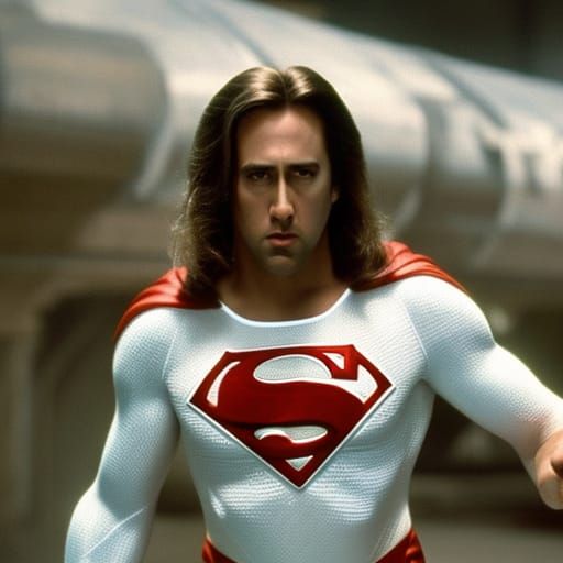 Nicholas Cage as Young Superman in White Suit