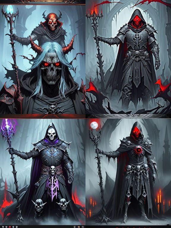 Dark Sorcerer in Fearsome Hooded Chest Armor