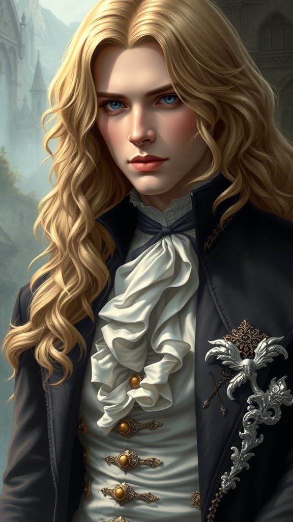 Ethereal Victorian Alucard in Splendid Black and White Attir...