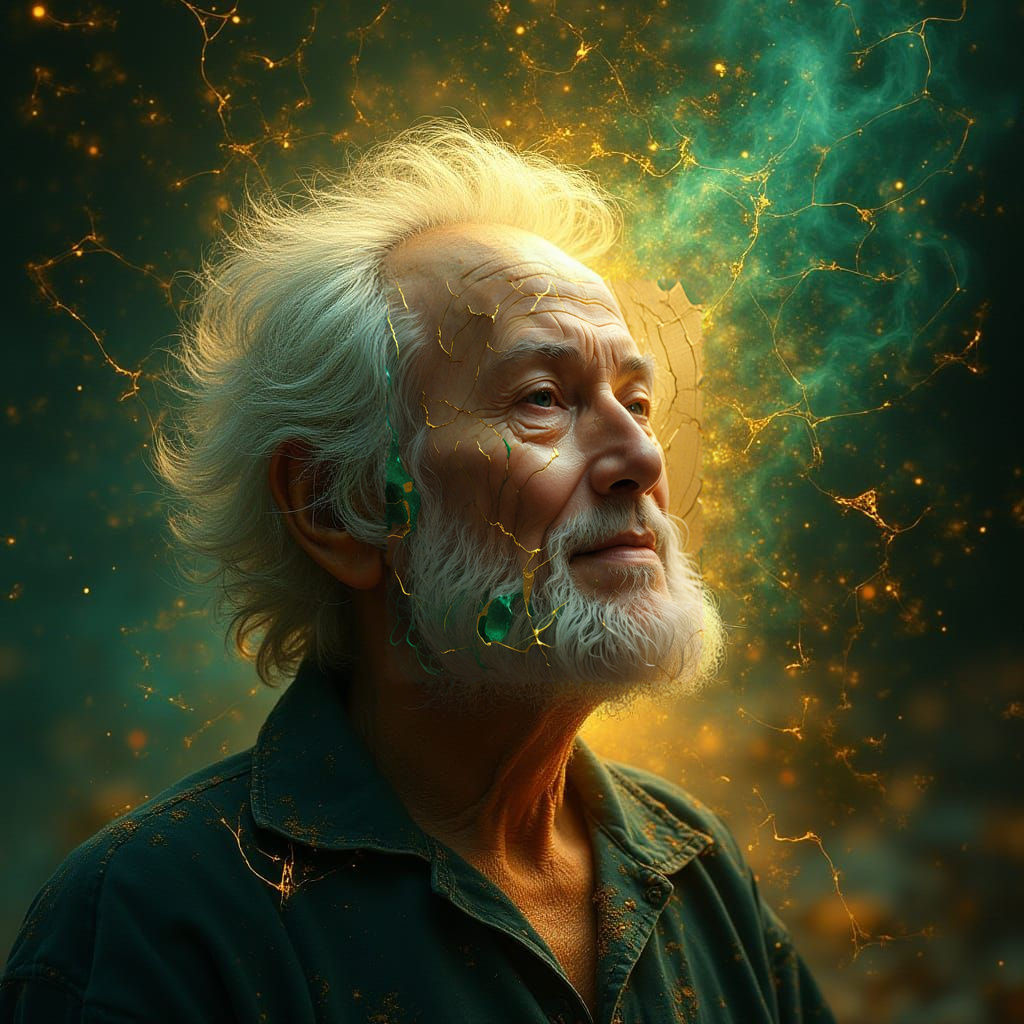 Golden Rejuvenation of an Elderly Man's Emerald Heart