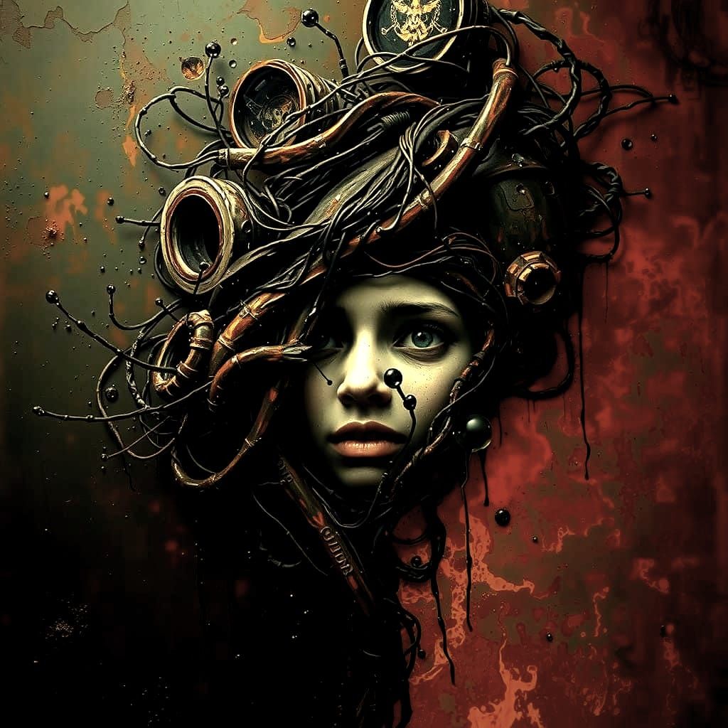 Dark Emotional Portraiture in Expressionist Style