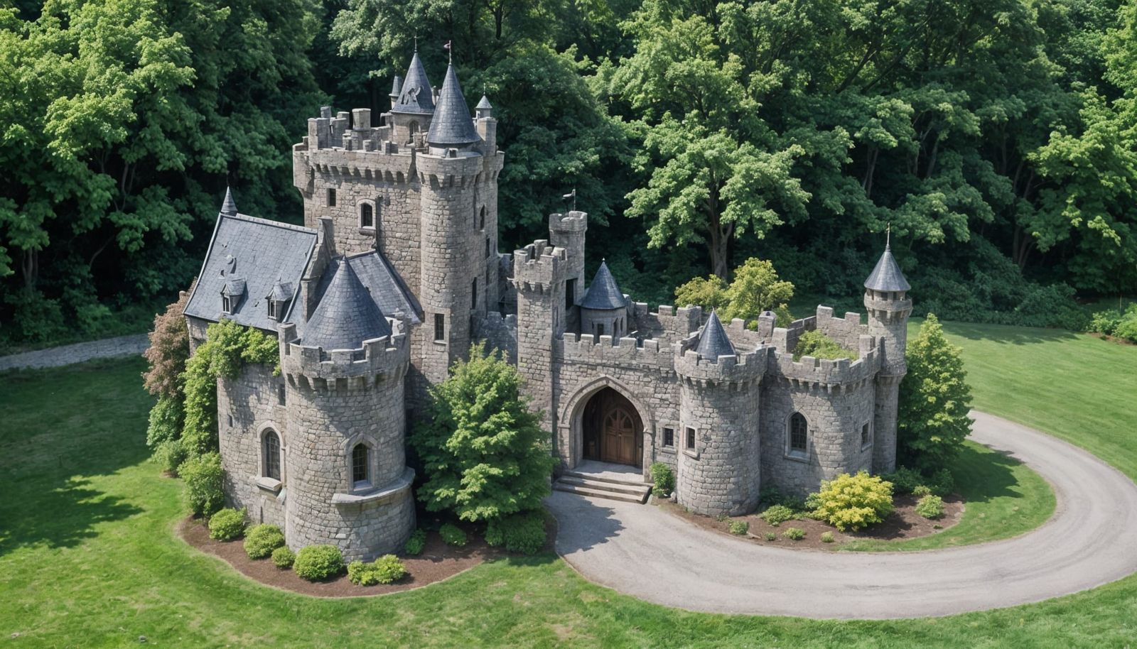 Charming Castle Scene in Warm Light