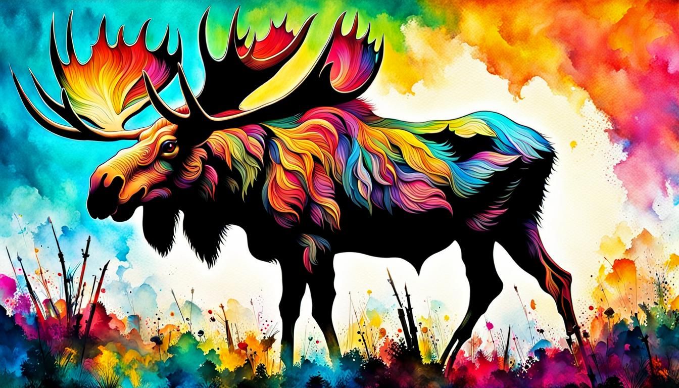 Punk Rock Moose-Mastodon Digital Illustration