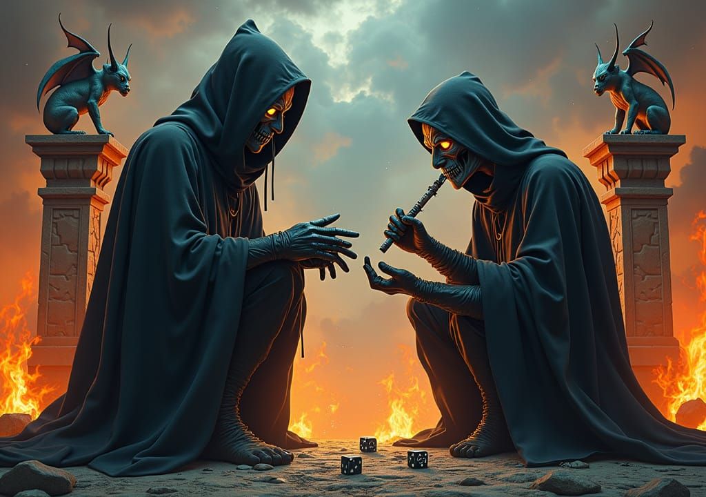 Anonymous Ray in mask handing money to the Grim Reaper