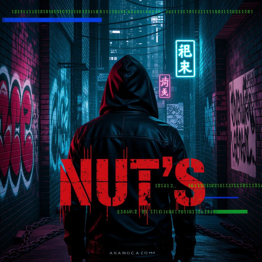 Mysterious Hacker in Gritty Cyberpunk Street Scene