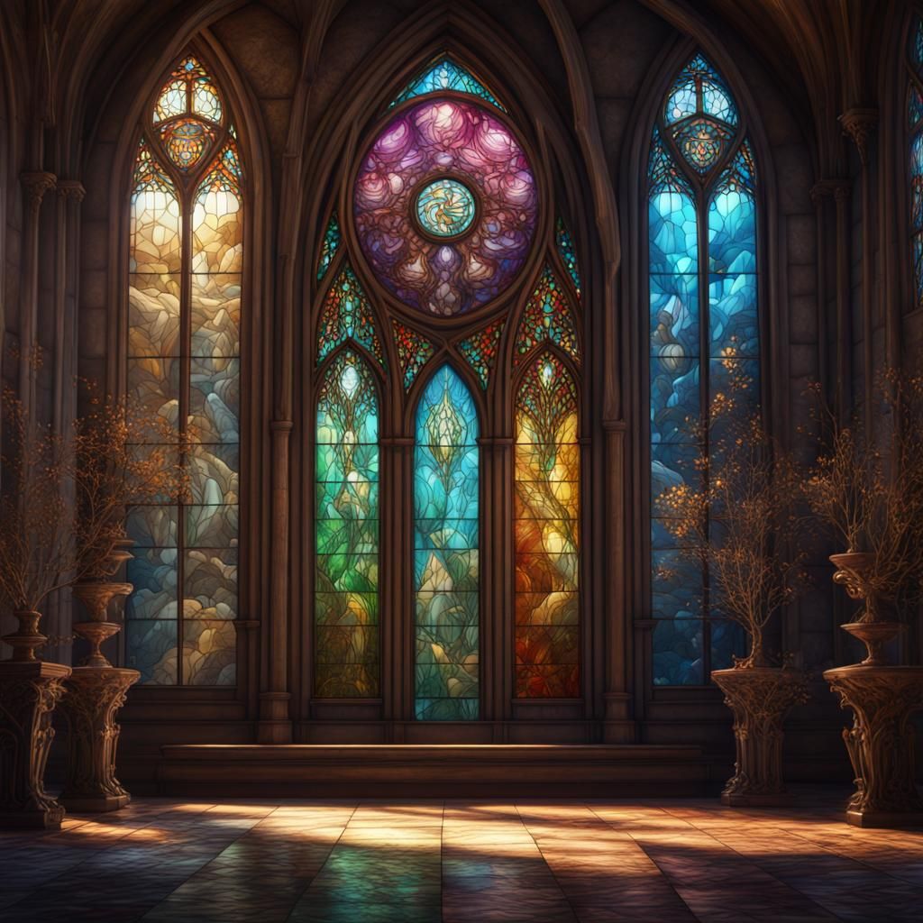 Fantastical Stained Glass Art in Deep Color