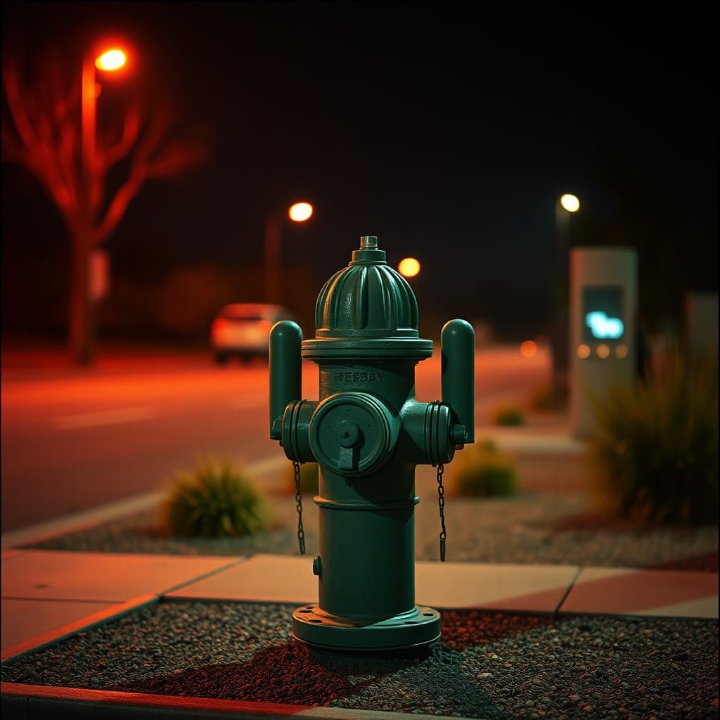 Cactus Fire Hydrant in Cinematic Style