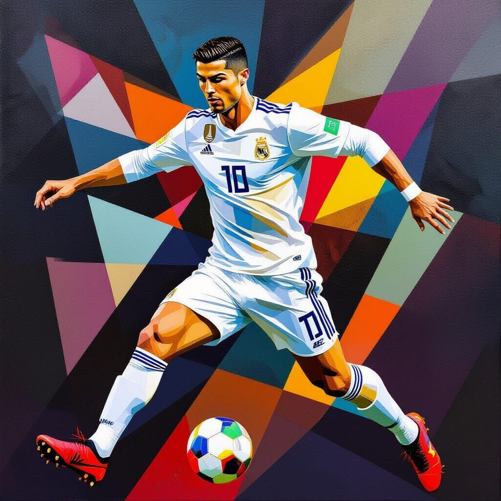 Cristiano Ronaldo in Abstract Cubist Style