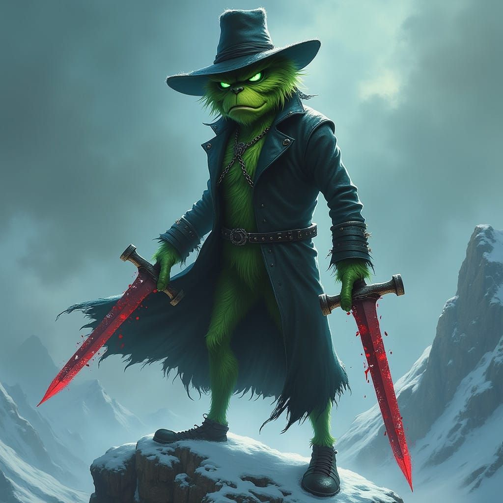 Gothic Grinch Vampire Hunter Unleashes Fury