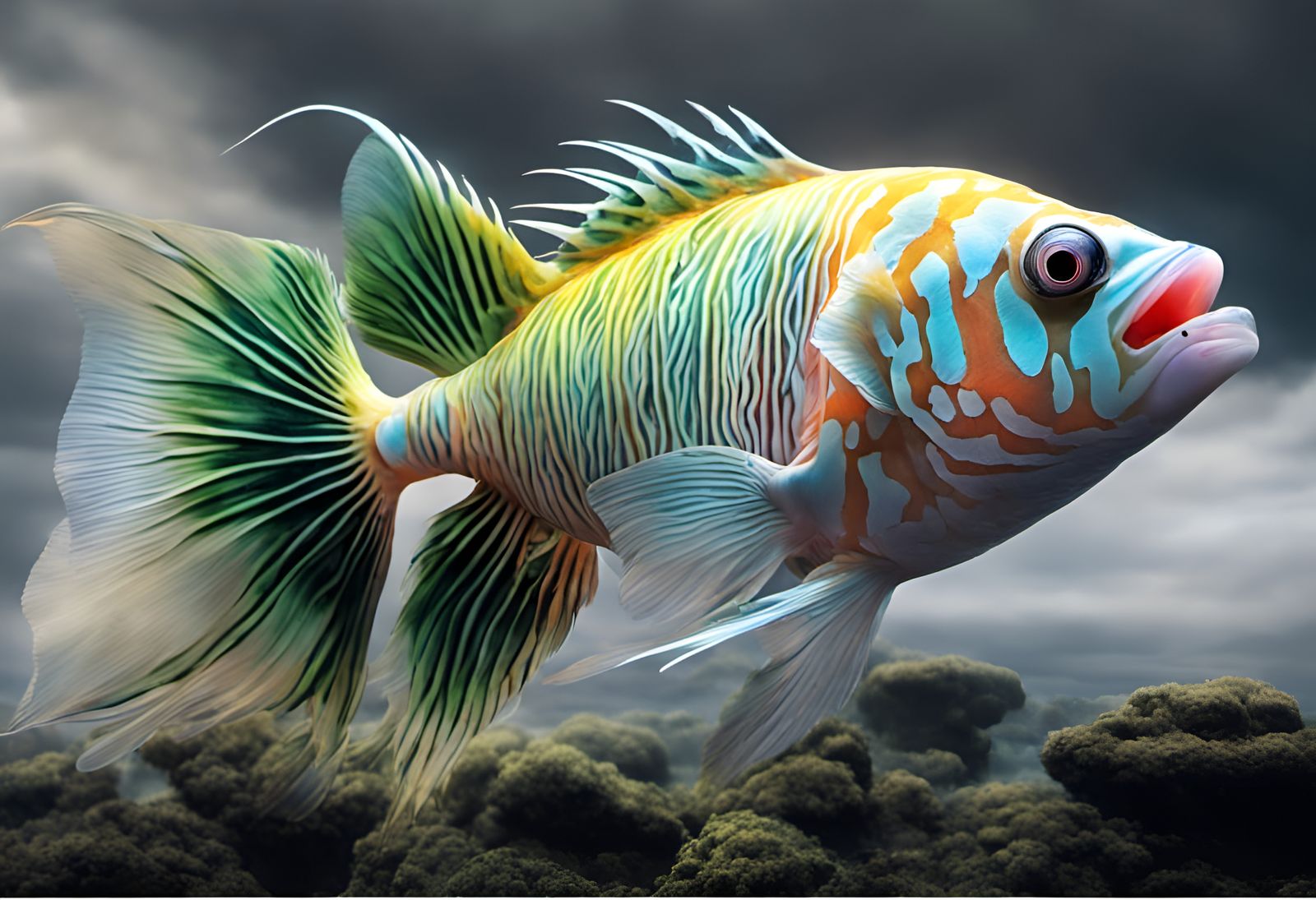 Spectacular Spire Tower in Rain and Vapor