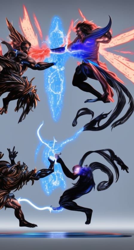 Elysium and Hades Clash in Cosmic Concept Art