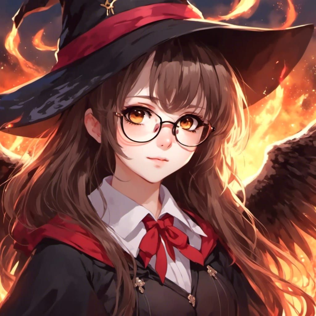 Anime Bishojo: Brown-Haired Goddess with Glasses