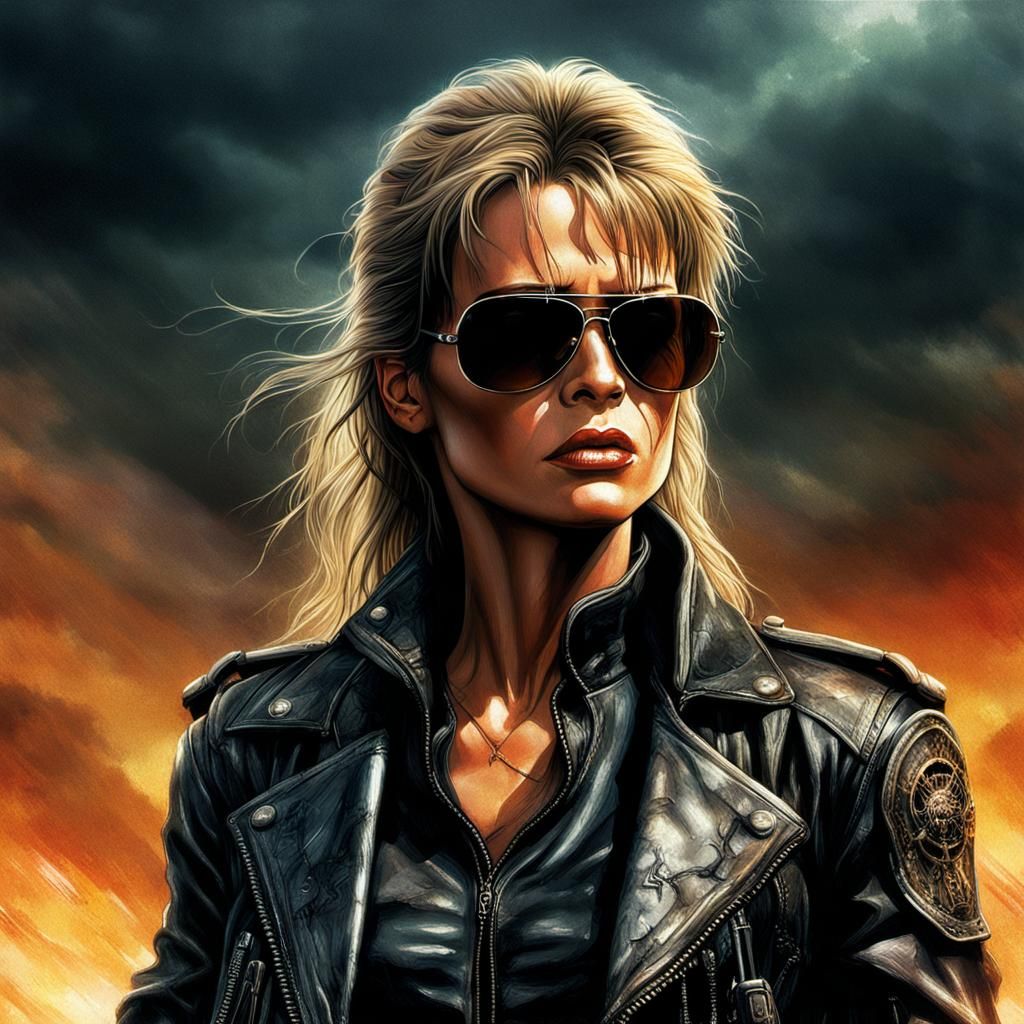 Sarah Connor in Luis Royo Style: Cinematic Digital Art