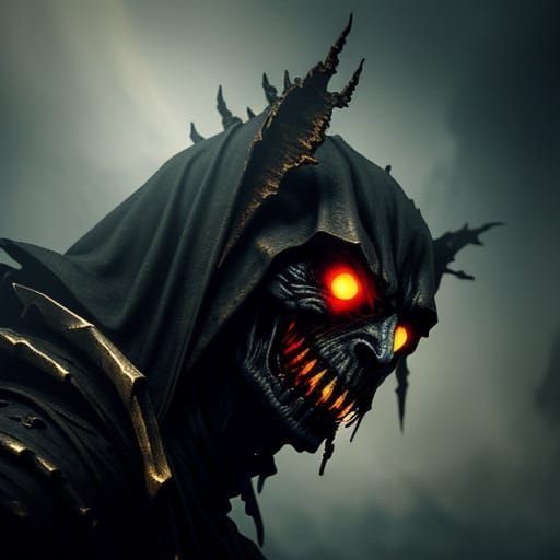 Ominous Mummy Chasing Figure in Dark Fantasy Art