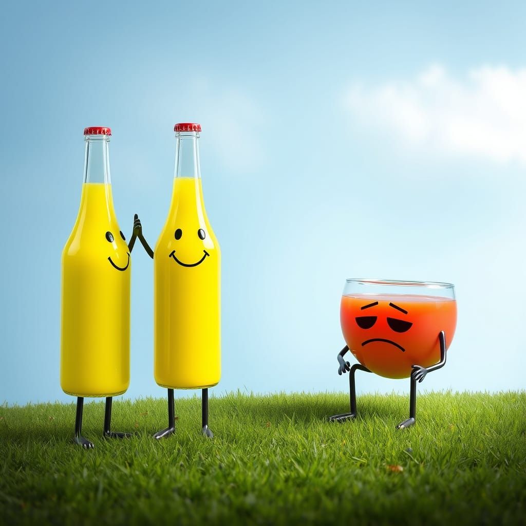 Pop Bottles High-Five While Punch Bowl Looks On