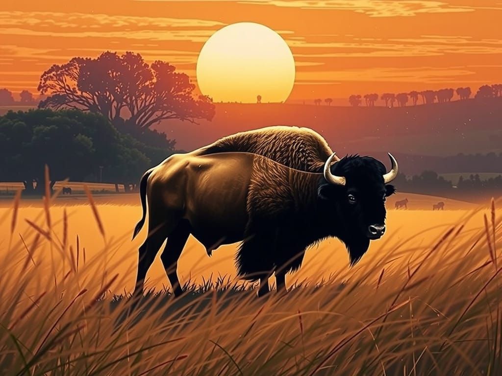 Cosmic Bison Double Exposure