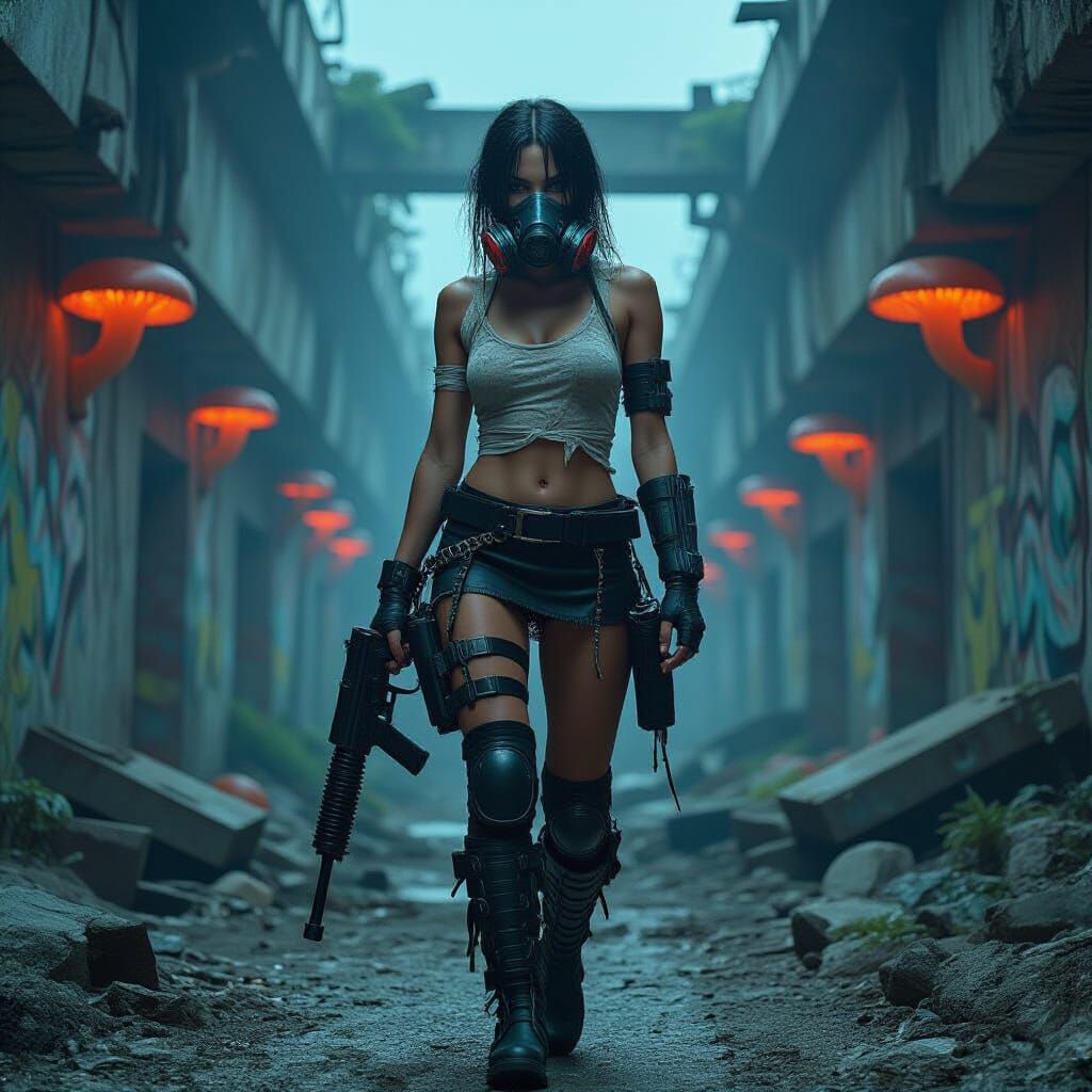 Post-Apocalyptic Radiation Scavenger in Photorealistic Style