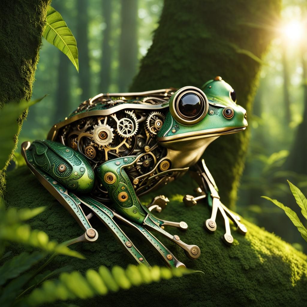 Steampunk tree frog