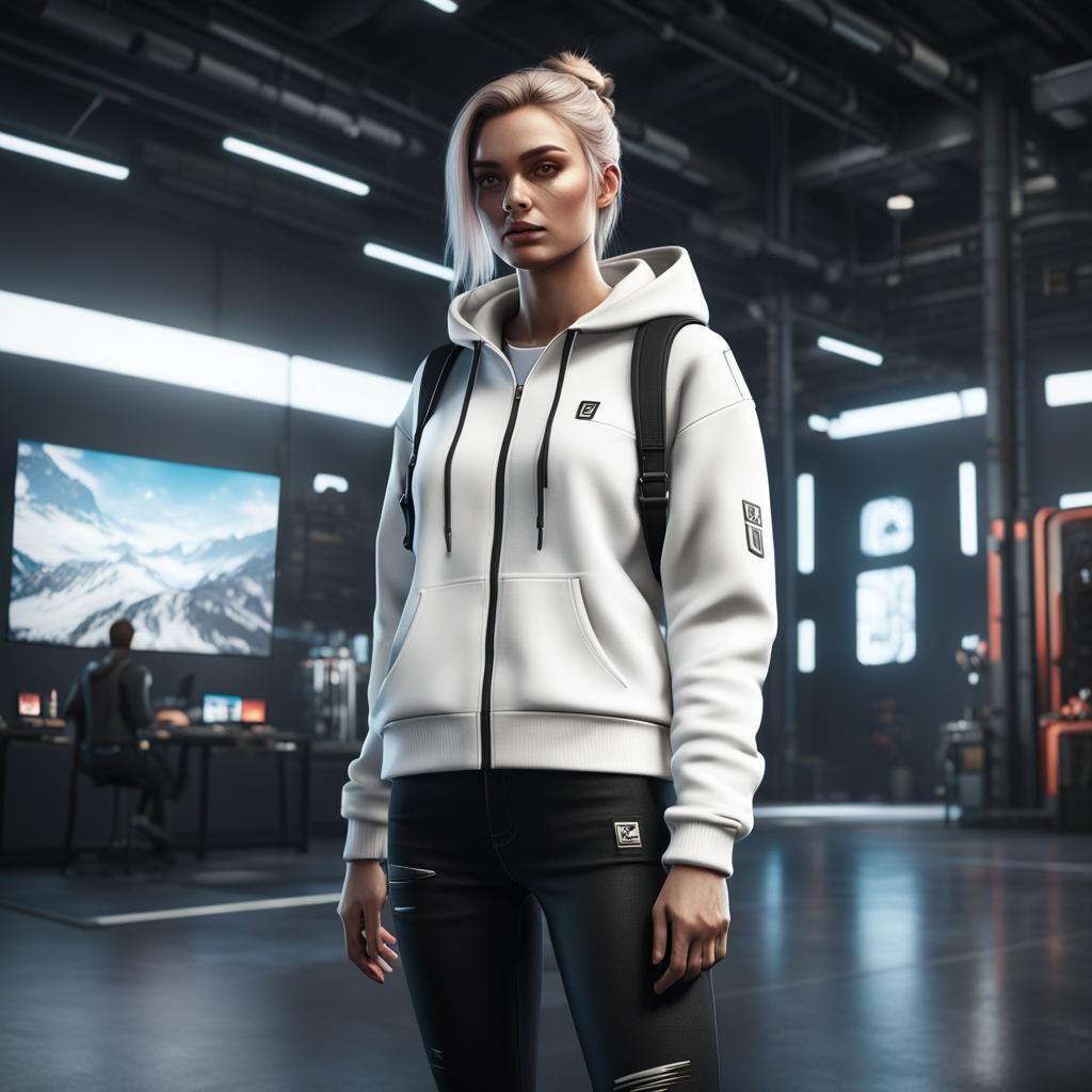 Nordic Gamer Girl in 3D Game Cinematic Style