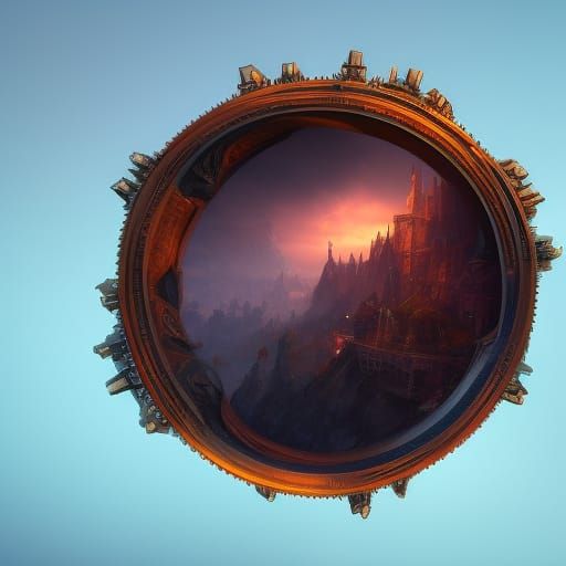 Detailed Round Circle Matte Painting