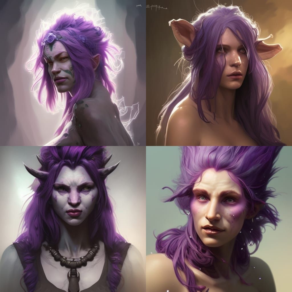 Firbolg Druid Portrait in Hyperdetailed Style