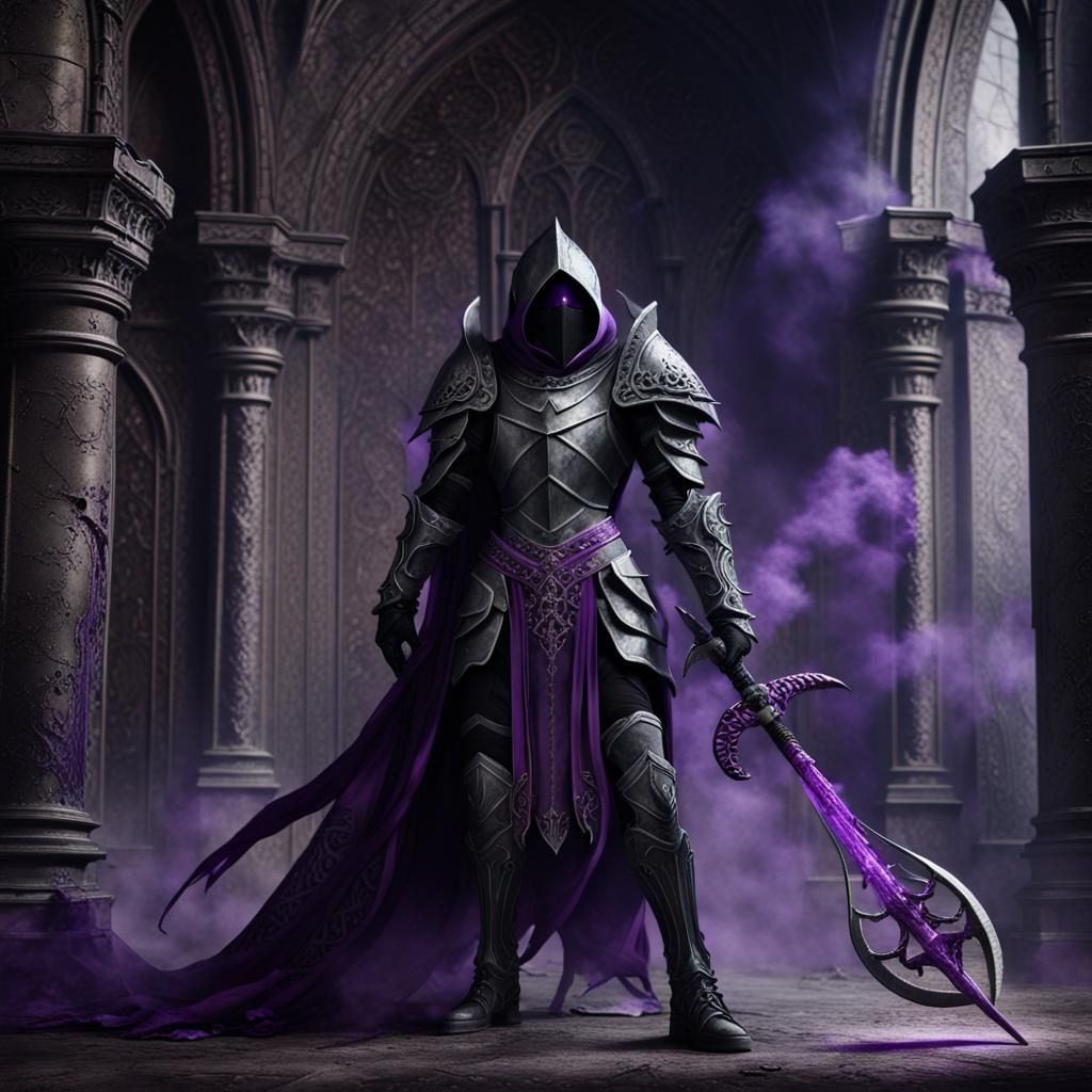 Shadow Knight with Scythe in Gothic Castle