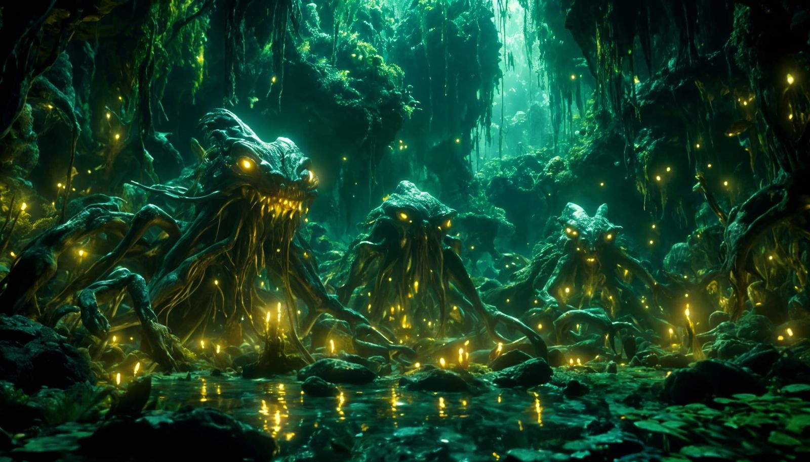 Magical Jungle Grotto Home to Alien Creatures