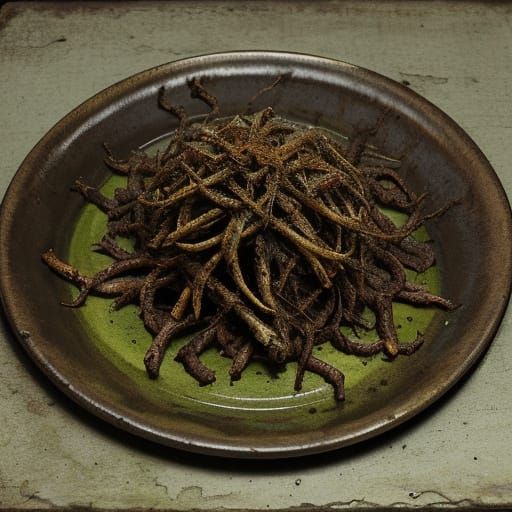 Grotesque Close-Up of Decaying Meat in Dark Room