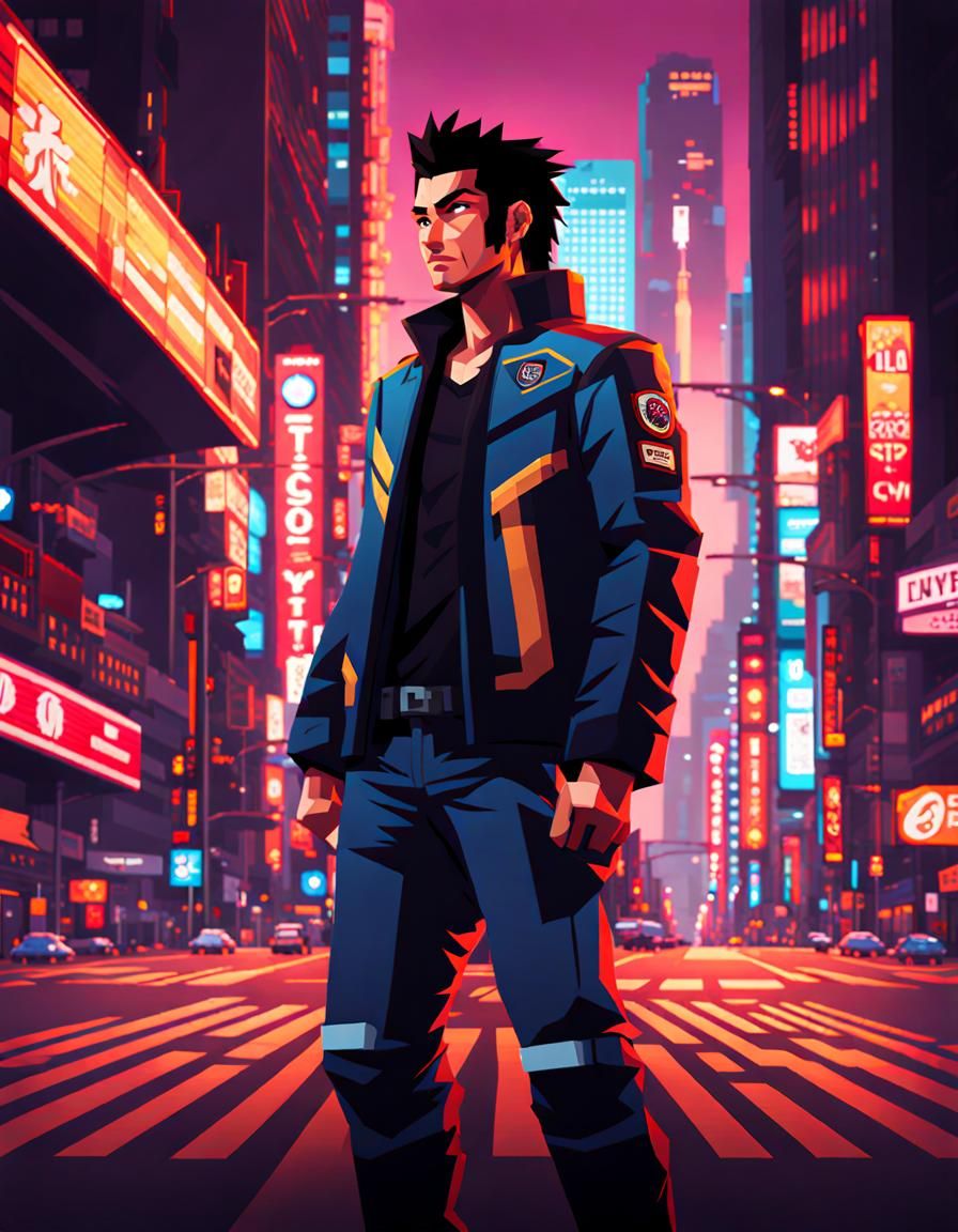 Pixel Art Tokyo Drifter Avatar Image