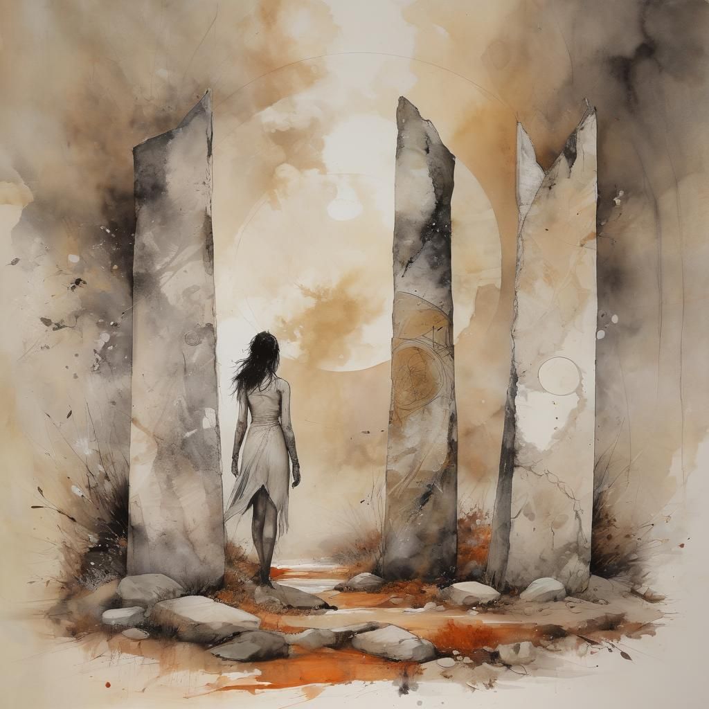 Autumnal Equinox Standing Stones with Mehndi Art