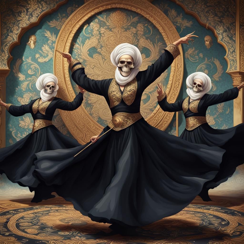 Dervishes Dance with Scimitars: Hyperrealistic Concept Art