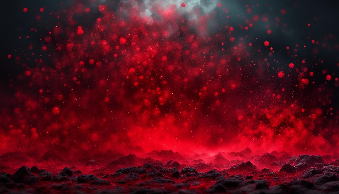 Gothic Landscape with Red Snowstorm Hologram