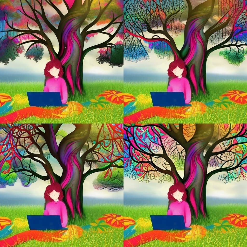 Student Under Rainbow Tree of Knowledge: eBook Cover