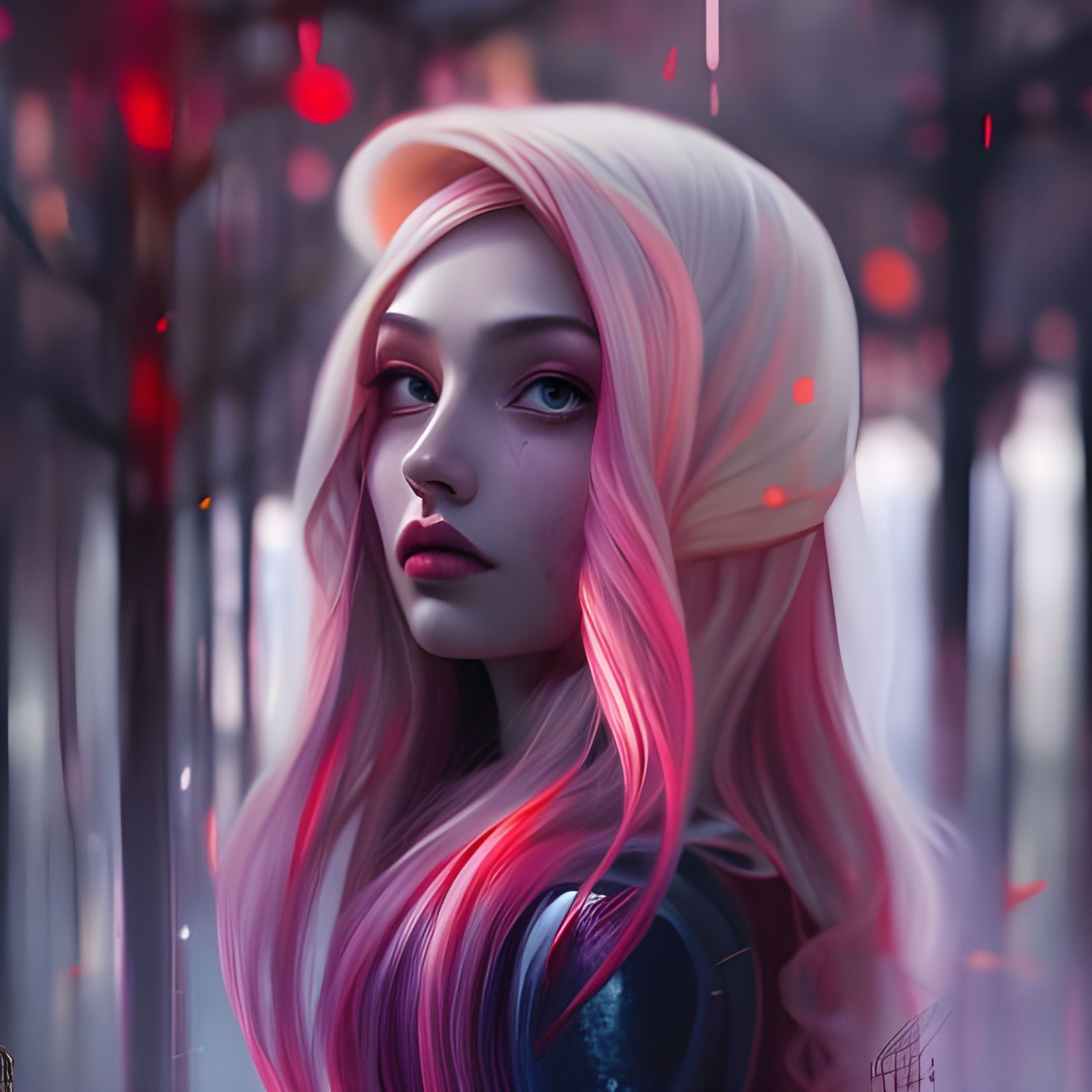 Cyberpunk Girl Portrait in Photorealistic HDR