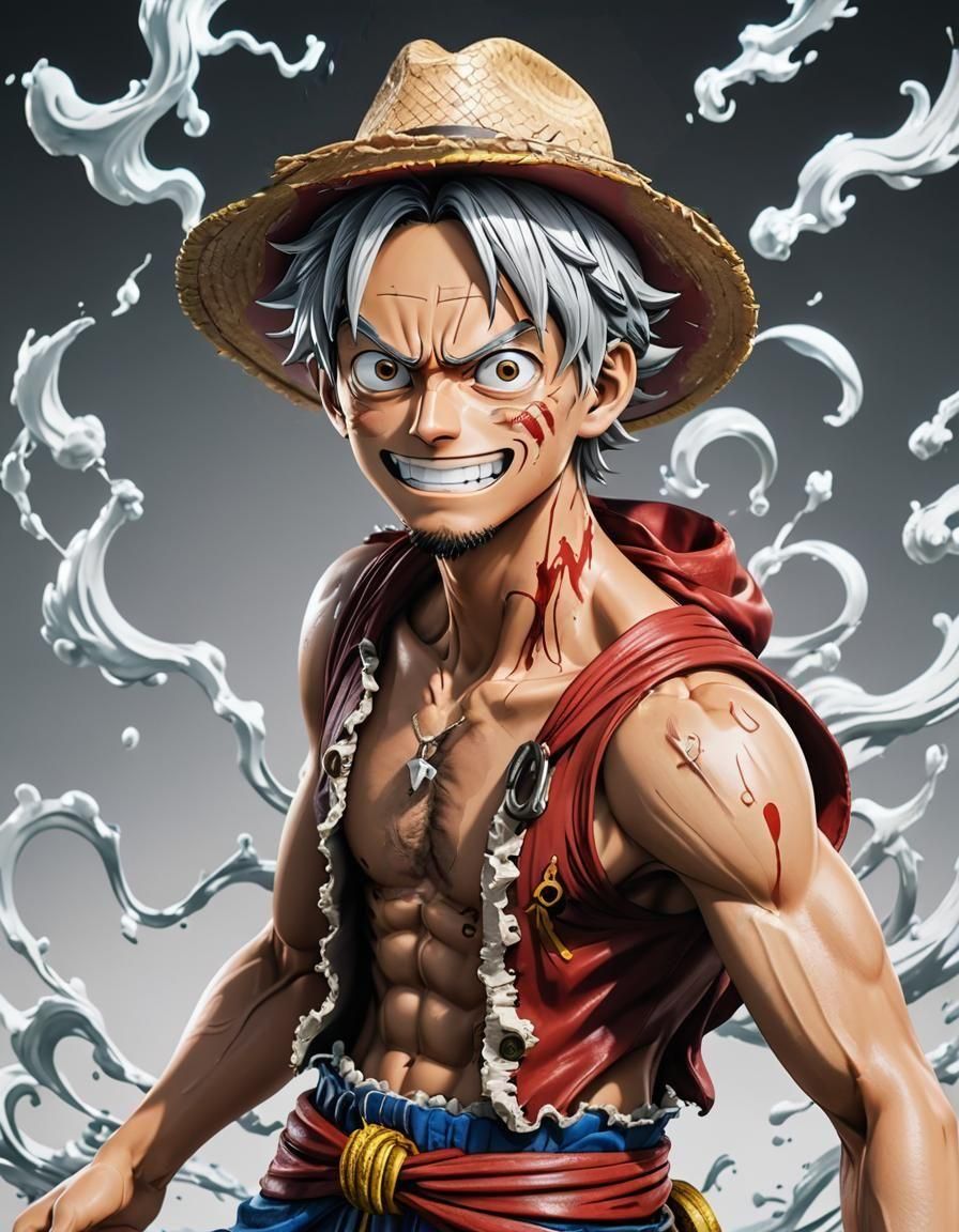 Monkey D. Luffy Gear 5 in 3D Anime Art