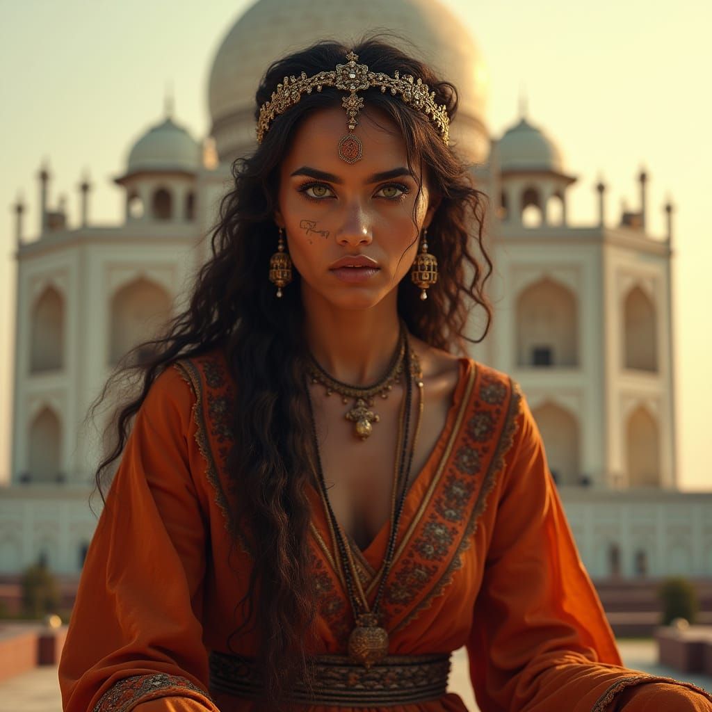 Regal Moroccan Beauty in Rust Hues