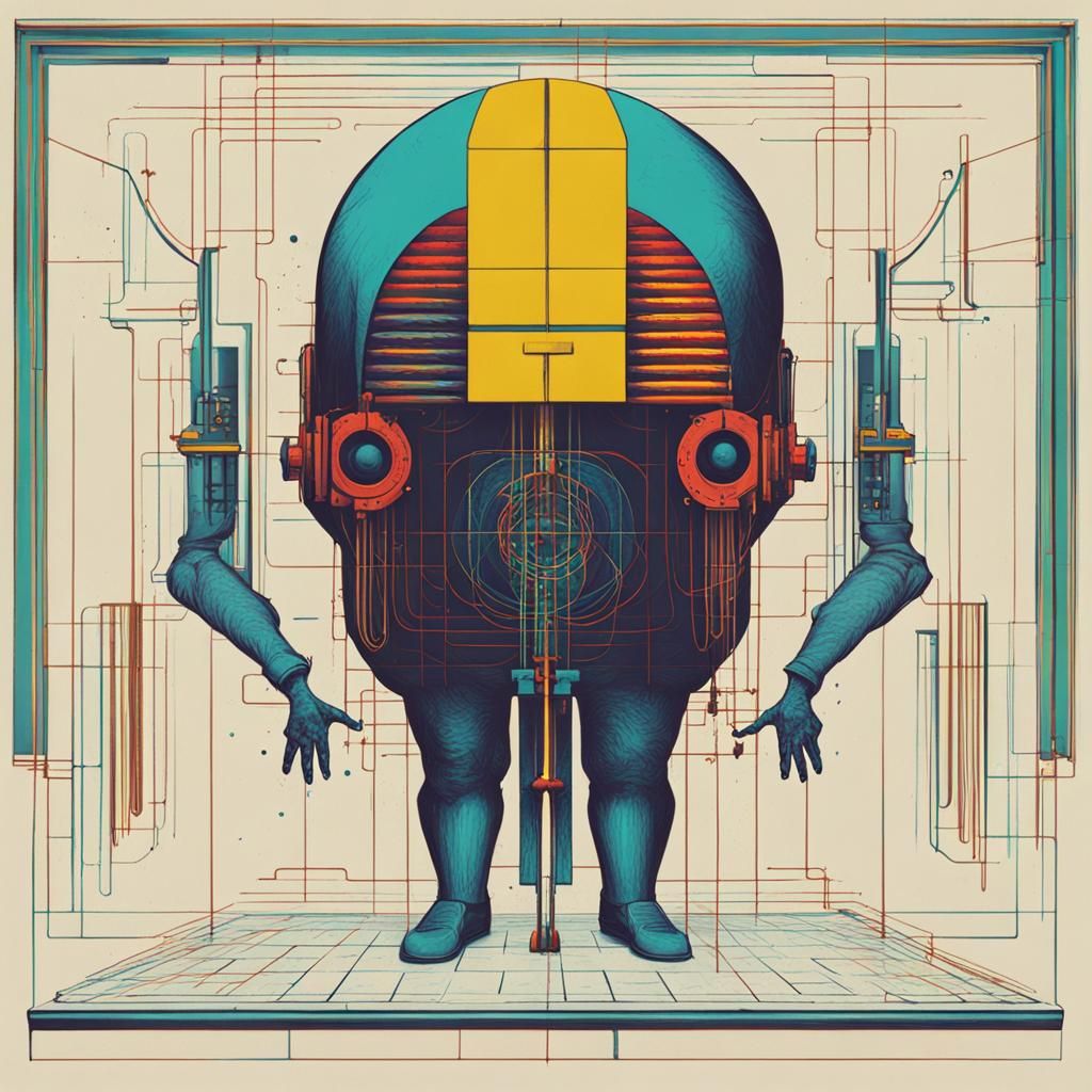 Weird Symmetrical Figure in Pop Art Style
