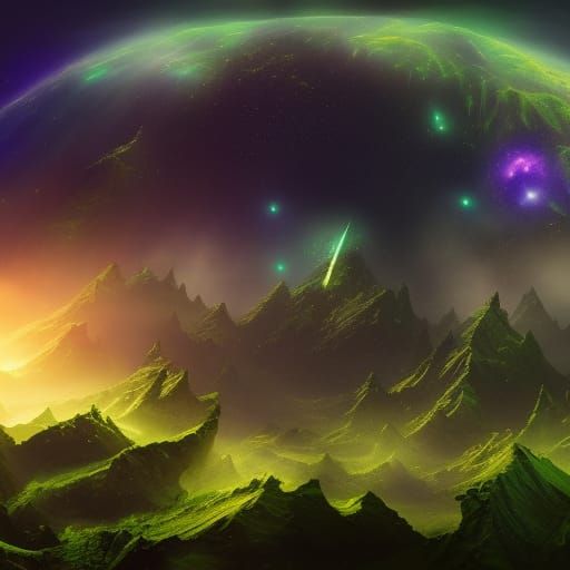 Fantastical Starscapes Matte Painting in Deep Color