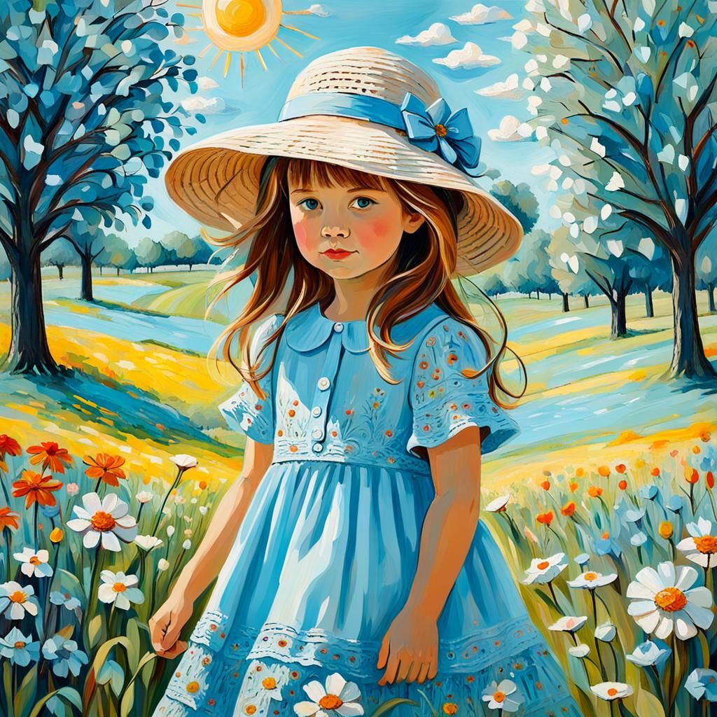Little girl with sun hat