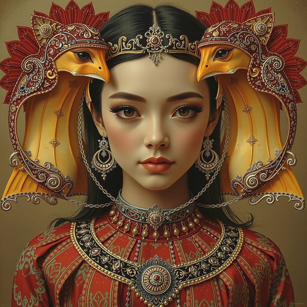 Filigree Fractal in Art Nouveau Style