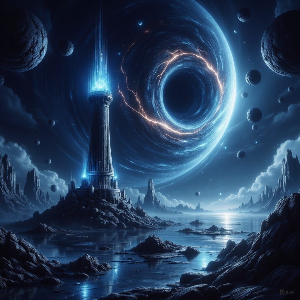 Stunning Galactic Lighthouse Amidst an Angry Black Hole