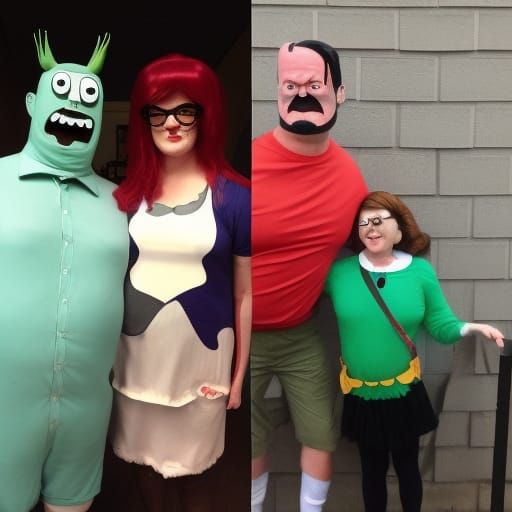 Bob's Burgers Halloween in Ralph Steadman Style